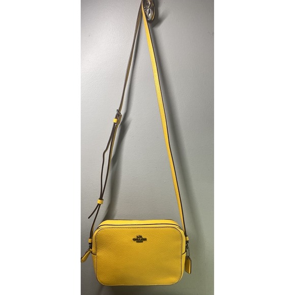 COACH Mustard Yellow Pochette 23a Womens Crossbody Purse 5.25x7.25x2" EUC - Picture 2 of 16